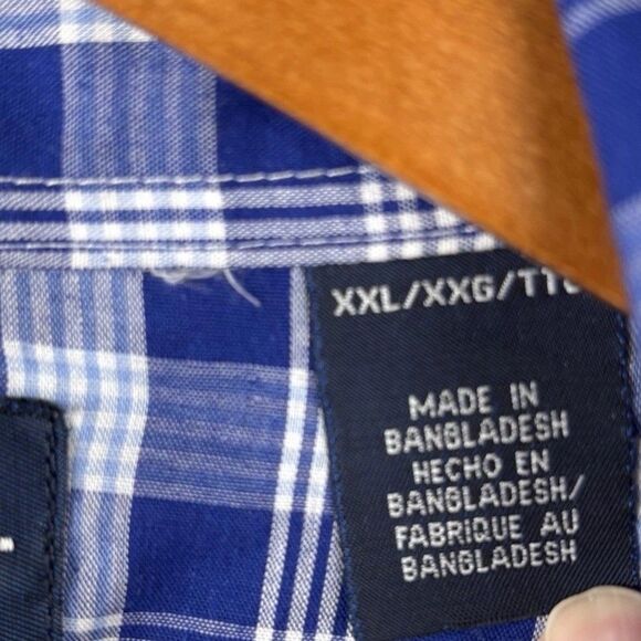 Wrangler western button Long sleeve men’s shirt XXL Blue pearl snap pocket Cuff - Picture 5 of 11